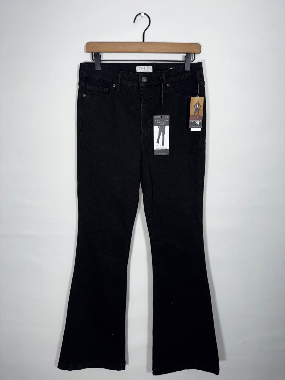 WJ281 {Sofia Vergara} "Melisa Flare" Black High Rise Denim Jeans